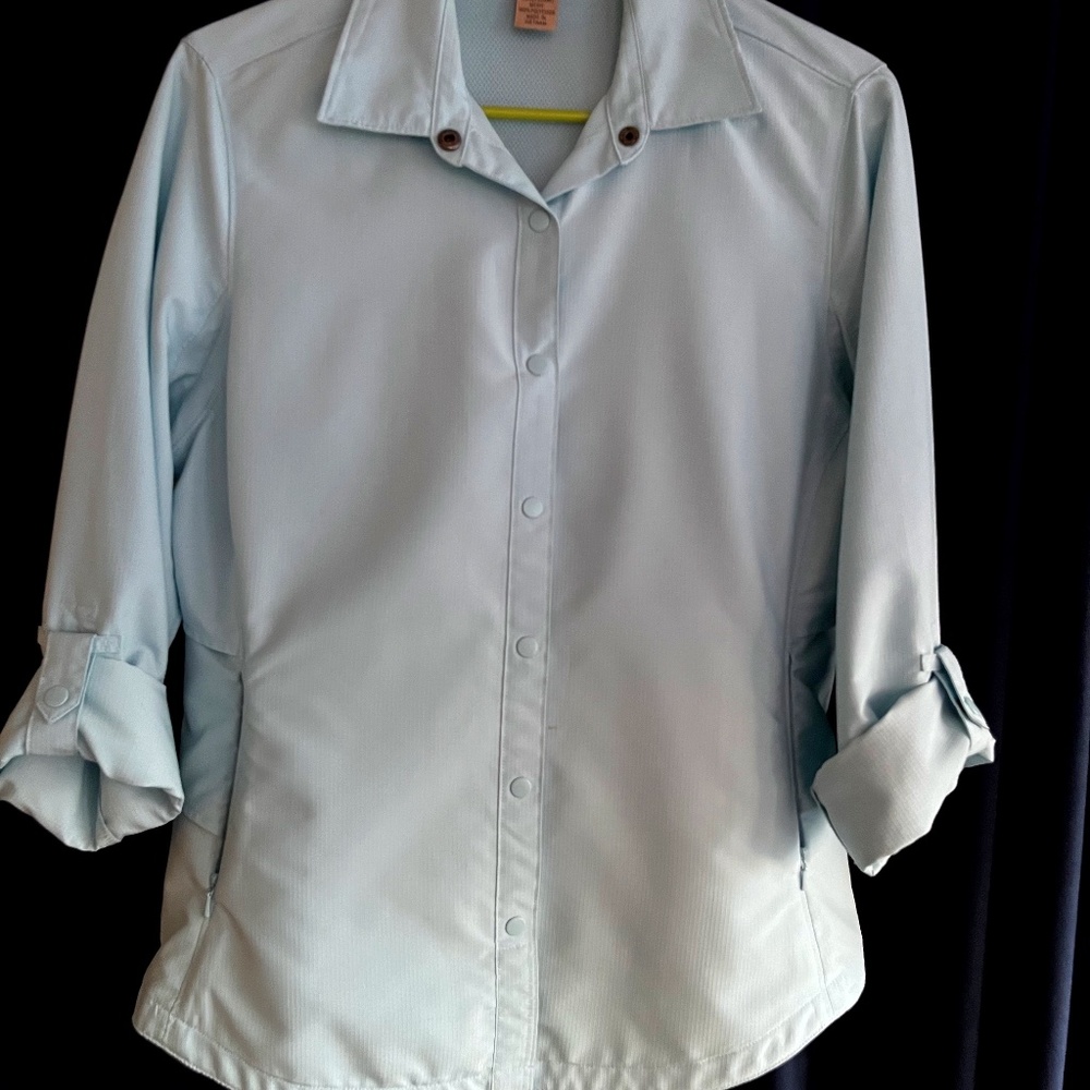 Duluth Trading Snap Front Poly Shirt SZ M